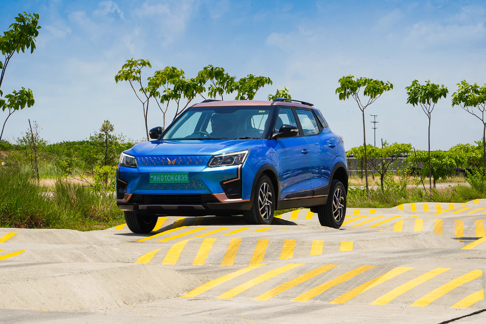 XUV400 at a test track